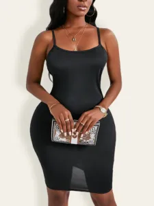 LW SXY Backless Black Knee Length Dress #85793