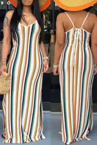LW SXY Striped Multicolor Maxi Dress