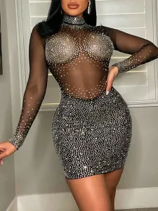 LW SXY See Through Sequined Bodycon Dress