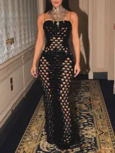 LW Velvet Celebrity Cut Out Maxi Dress
