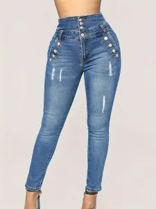 LW High Waist Ripped High Elasticity Jeans #1267341
