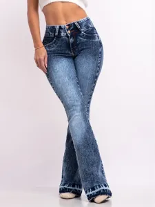 LW Mid Waist High Stretchy Flared Jeans