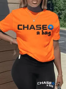 LW BASICS Plus Size Chase A Bag Letter Print Shorts Set 4X