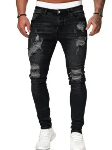 LW Men Ripped High Stretchy Jeans #794671