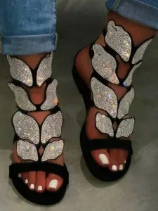 LW Rhinestone Butterfly Sandals #88725