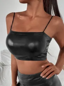 LW BASICS Crop Top Faux Leather Camisole #876152
