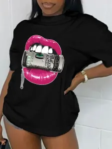 LW BASICS Lip Money Print T-shirt #103092
