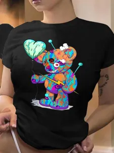 LW Bear Cartoon Print T-shirt #964600