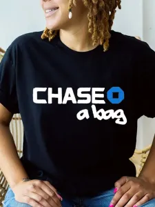 LW Chase A Bag Letter Print T-shirt #804299