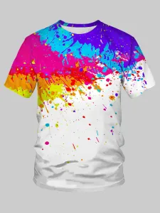LW Men Casual O Neck Graffiti Print Multicolor T-shirt #787207