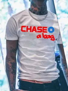 LW Men Chase A Bag Letter Print T-shirt #792489