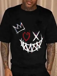 LW Men Graffiti Crown Print T-shirt