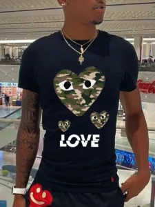 LW Men Heart Letter 3D Print T-shirt #853671