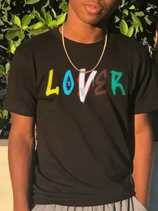 LW Men Lover Letter Print T-shirt