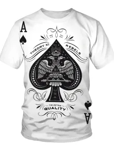 LW Men Poker Letter Print T-shirt #787878