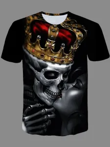 LW Men Skull Head Crown Print T-shirt #1263037