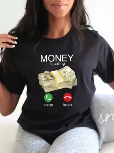 LW Money Letter Print T-shirt #771037