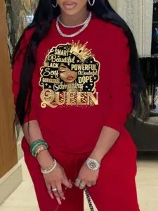 LW Plus Size Crown Queen Letter Print Sweatshirt XL