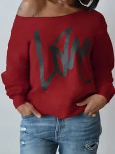 LW Plus Size Love Letter Print Sweatshirt 0X