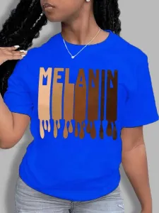 LW Plus Size Melanin Letter Print T-shirt 3X