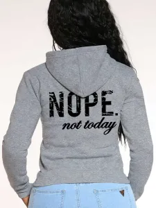 LW Plus Size Nope Not Today Letter Print Hoodie 1XL