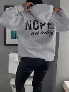 LW Plus Size Nope Not Today Letter Print Hoodie 3XL