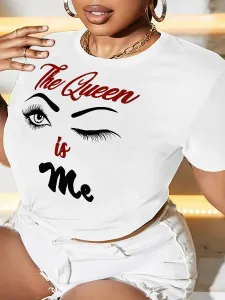 LW Plus Size Queen Letter Eye Print T-shirt 4X