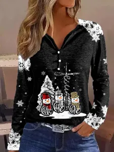 LW Snowflakes Christmas Tree Print T-shirt #1281847