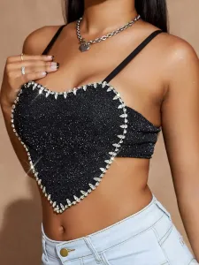 LW SXY Beaded Heart Decor Camisole