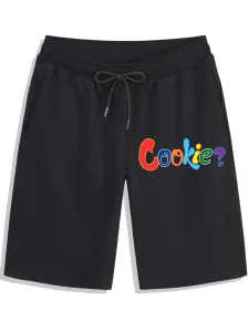 LW Men Cookies Letter Print Drawstring Shorts #967512