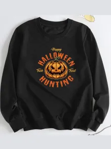 LW BASICS Letter Pumpkin Print Sweatshirt #93850