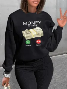 LW Money Letter Print Sweatshirt #100885