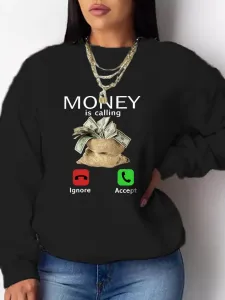 LW Money Letter Print Sweatshirt #103206