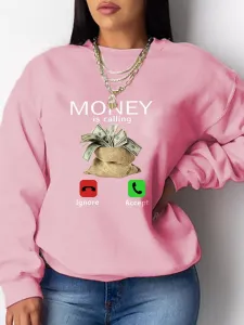 LW Money Letter Print Sweatshirt #756402