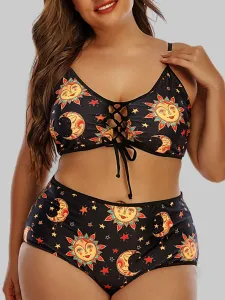 LW Plus Size Moon Star Print Bikini Set 0X