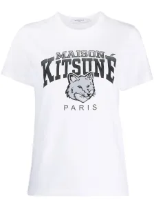 MAISON KITSUNE' - Campus Fox Logo Cotton T-shirt #1205198