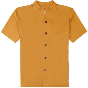 Maison Margiela Men's Button Styled Polo Shirt Bronze XL