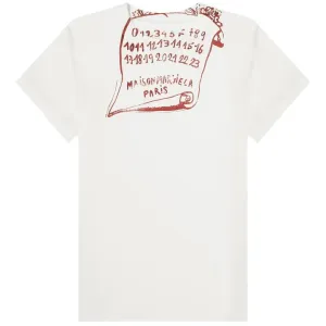 Maison Margiela Men's Scroll Print T-shirt White L