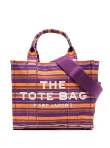 MARC JACOBS - The Traveler Mini Striped Canvas Shopping Bag
