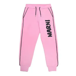 Marni Girls Vertical Brush Logo Joggers Pink 6Y