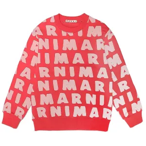 Marni Girls All-over Print Sweater Red 12Y