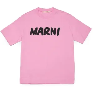 Marni Girls Logo Print T-shirt Pink 6Y