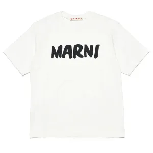 Marni Girls Logo Print T-shirt White 4Y