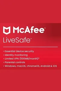 McAfee LiveSafe 2023 - 1 Device 1 Year Key GLOBAL