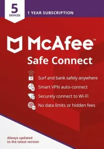 McAfee Safe Connect VPN Premium 5 Devices 1 Year McAfee Key GLOBAL