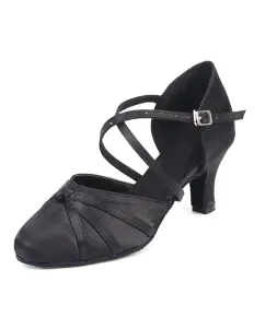 Women's Black Buttons Ballroom Shoes #465811