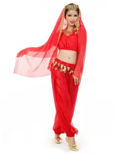 Belly Dance Costume Charming Chiffon Bollywood Dance Dress For Women With Veil #453532