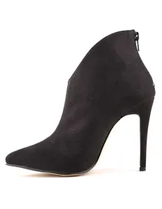 Women Ankle Boots Suede High Heel Pointed Toe Zipper Booties For Women