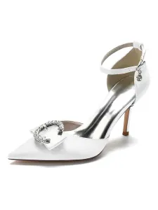 Women's Buckle Ankle Strap Stiletto Heel Bridal Pumps #657477