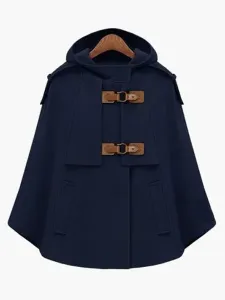 Women Camel Coat Hoodie Wrap Jacket Poncho Winter Wrap Coats #455508